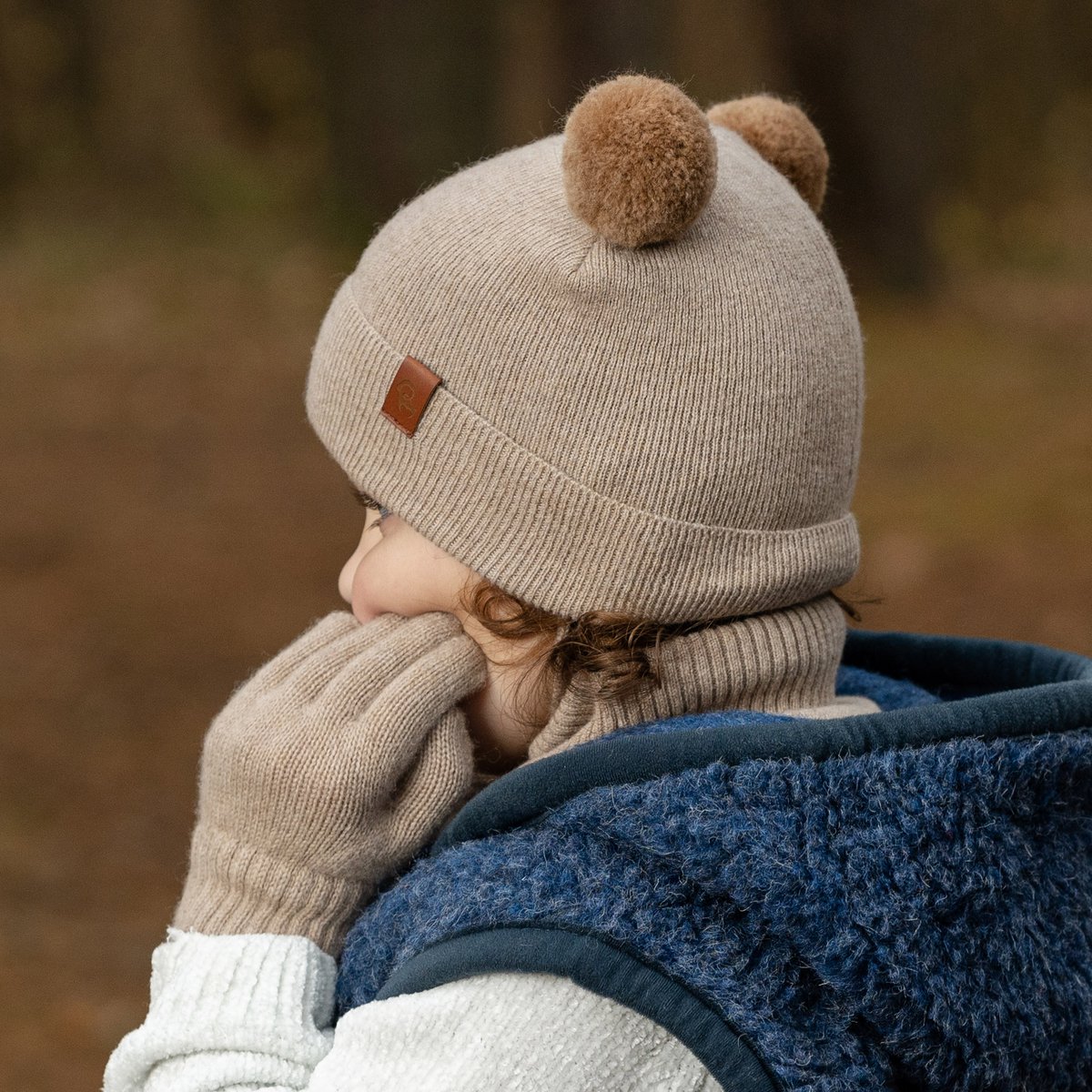 Gestrickte Babymütze aus Merinowolle und Kaschmir für Kinder