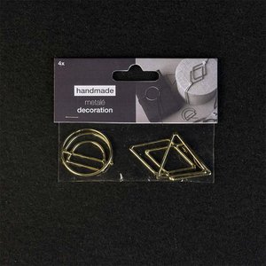 METALE DECORATION   POLY/4PC  GOLD
