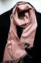Fin vævet - 100% cashmere vævet tørklæde med frynser