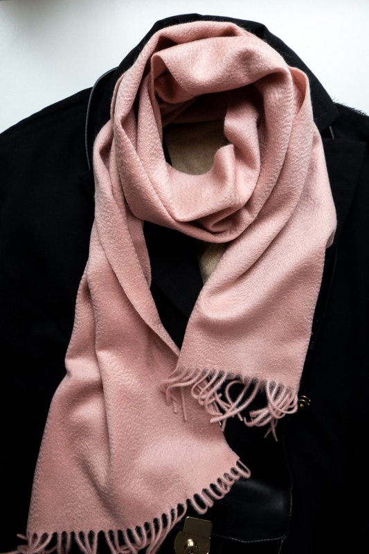 Fin vævet - 100% cashmere vævet tørklæde med frynser