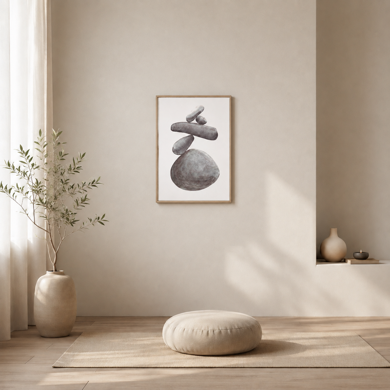 Stay Balanced Pebble-plakat
