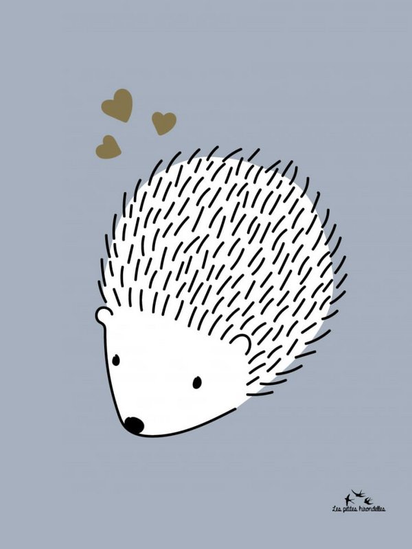 Paper poster - The hedgehog in love