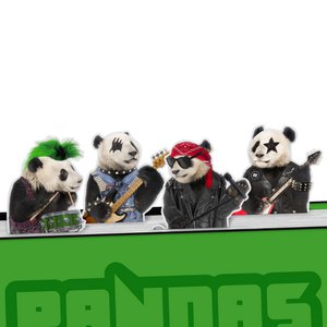 Senf - Desktop -Seitenmarkierungen magnetischer Pandas -Gestein von 4 Teilen - Multicolor