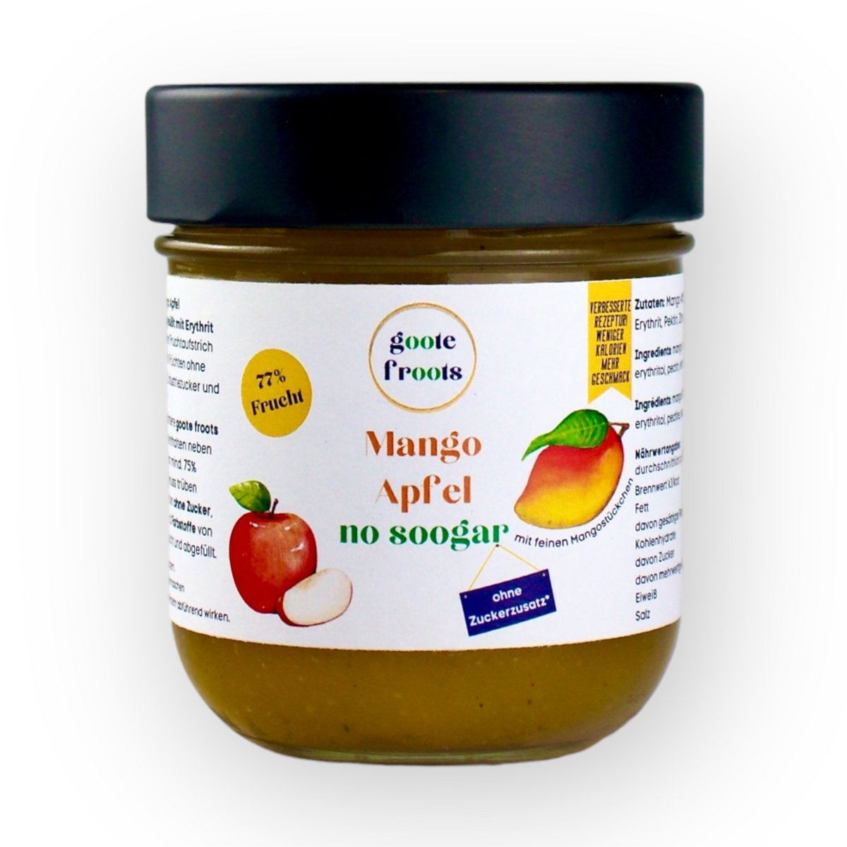 Frugtpålæg SUKKERFRI Mango Æble Vanilje 76% frugter