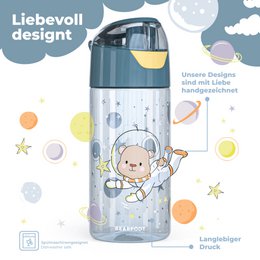 Drikkeflaske børns letvægtsvandflaske - astronautbjørn