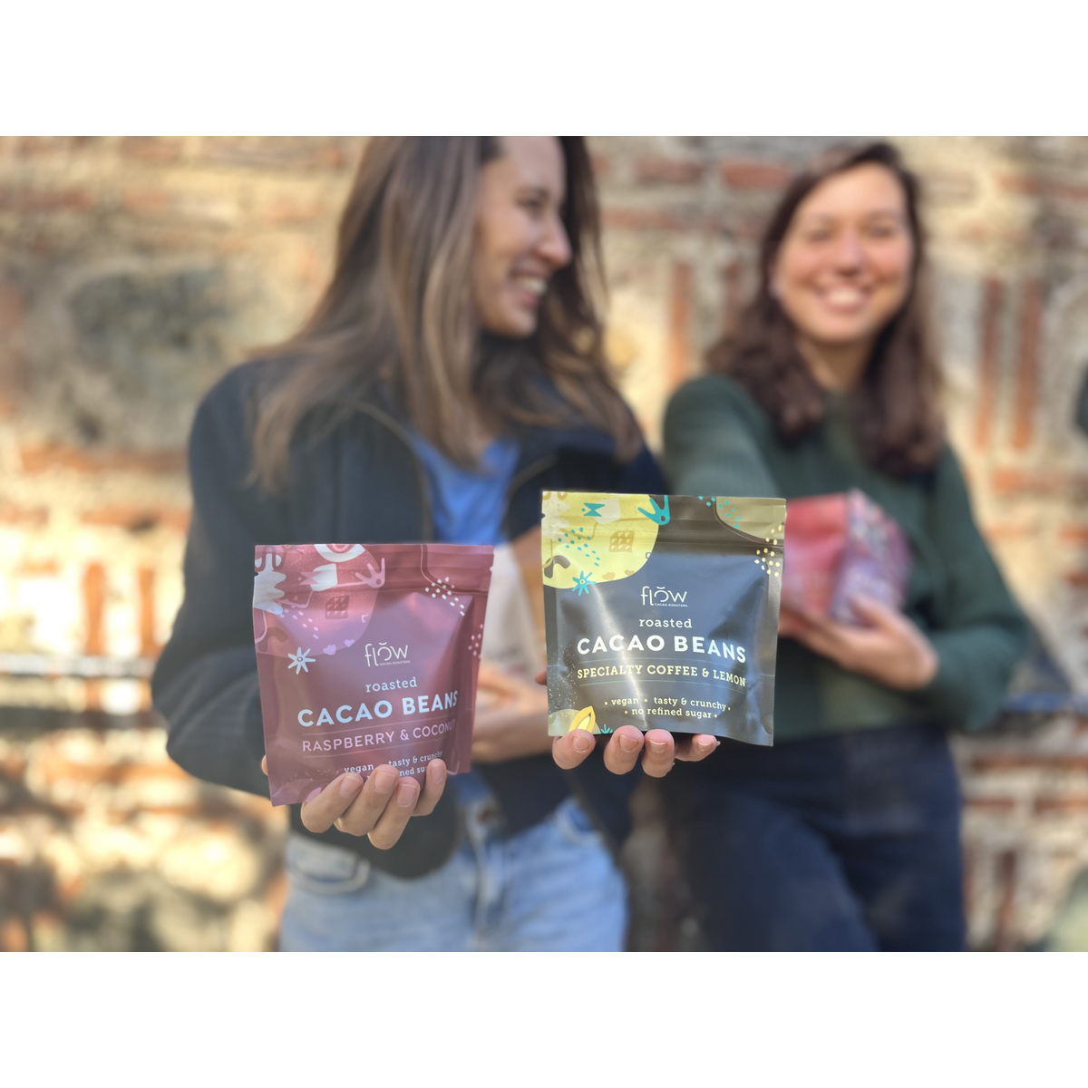 Single Origin Roasted Cacao Beans with raspberry and coconut