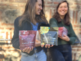 Single Origin Roasted Cacao Beans with raspberry and coconut