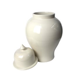 Tempel vase ceramic cream white 43 cm