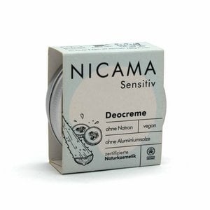 NICAMA - Deodorant Cream Sensitive (organic natural cosmetics, vegan, plastic-free, no baking soda) - 45g