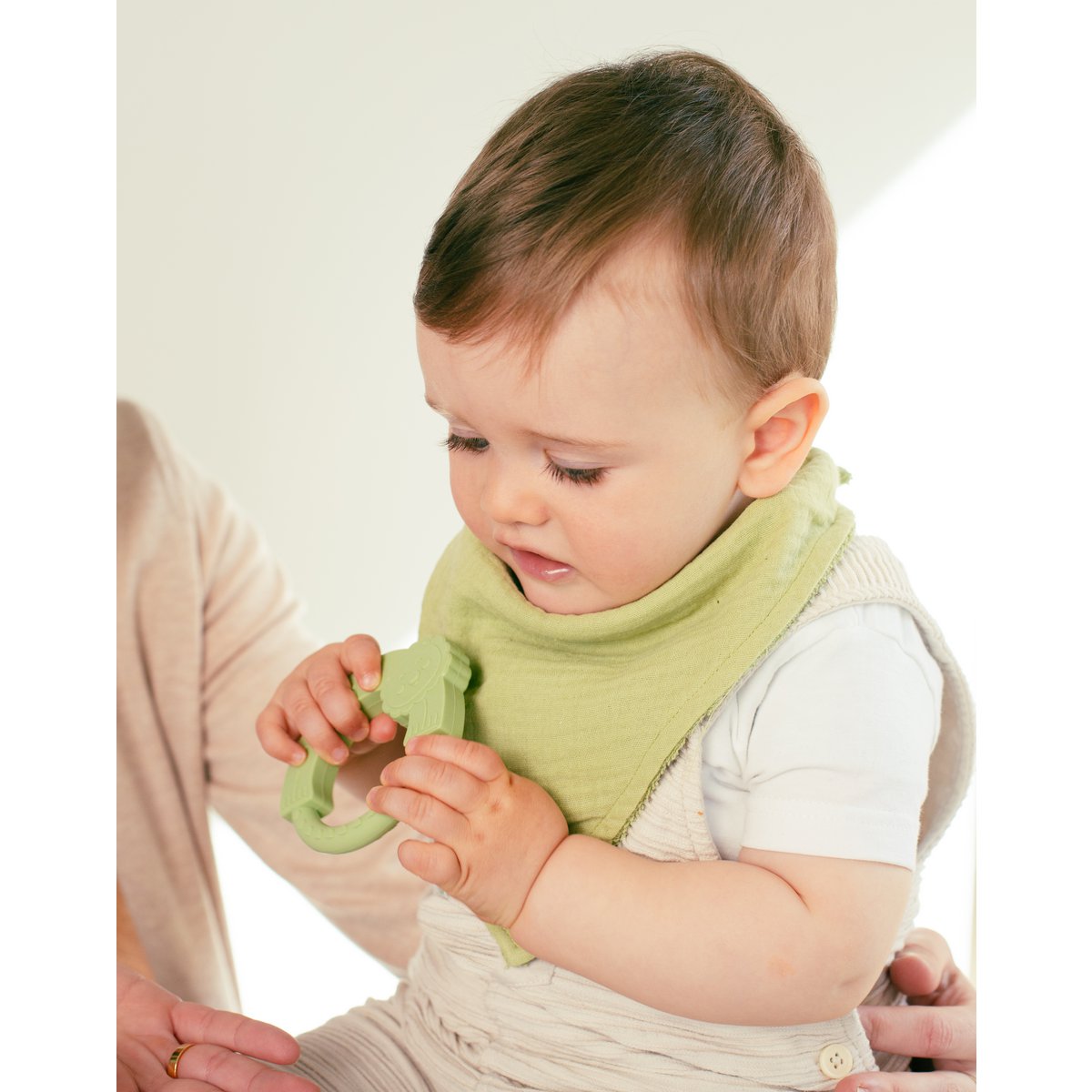 SET DOUDOU + BANDANA + Bijtring - MOD. OSO - BLAUW/GRIJS