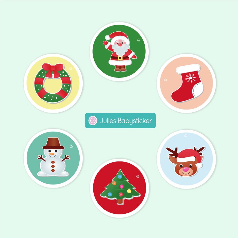 baby's first christmas Stickers made of high-quality acetate silk
