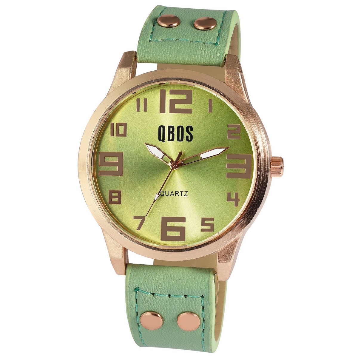 Zegarek unisex QBOS z paskiem z imitacji skóry