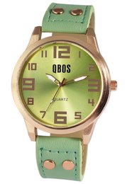 Zegarek unisex QBOS z paskiem z imitacji skóry