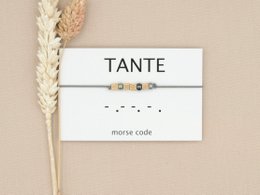 Morse code armband Tante (zilver,rosé goud,goud)