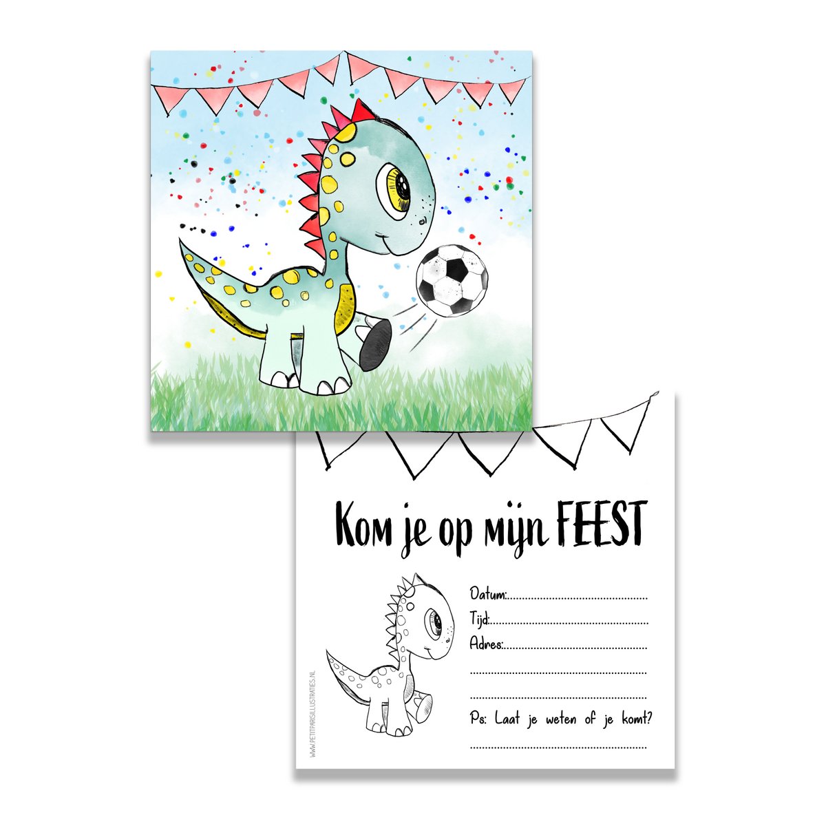 Invitation to a dino football party