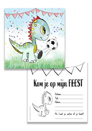 Invitation to a dino football party