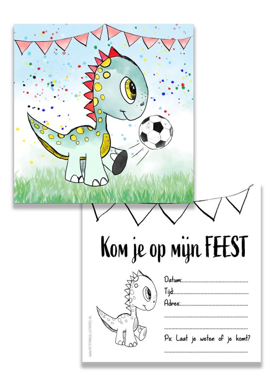 Invitation to a dino football party