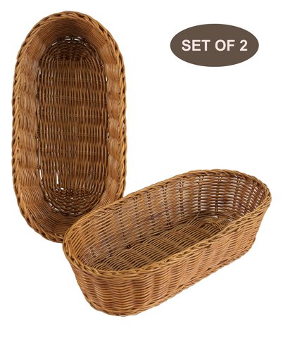 Ovale Servierkörbe aus Weide | Für Restaurant-Servierung und Tabletop-Display (15 Zoll)