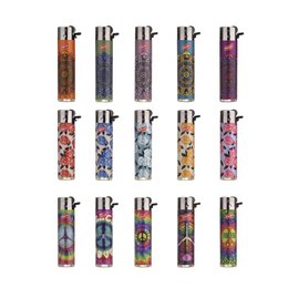 Lot de 2 Briquets PROF Rechargeables à Pierre Colorés