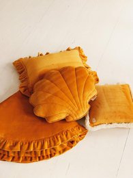 Mata Soft Velvet z Falbanką „Musztarda”