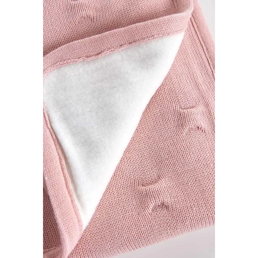 Coperta in maglia foderata per bebè con fiocco e stelle