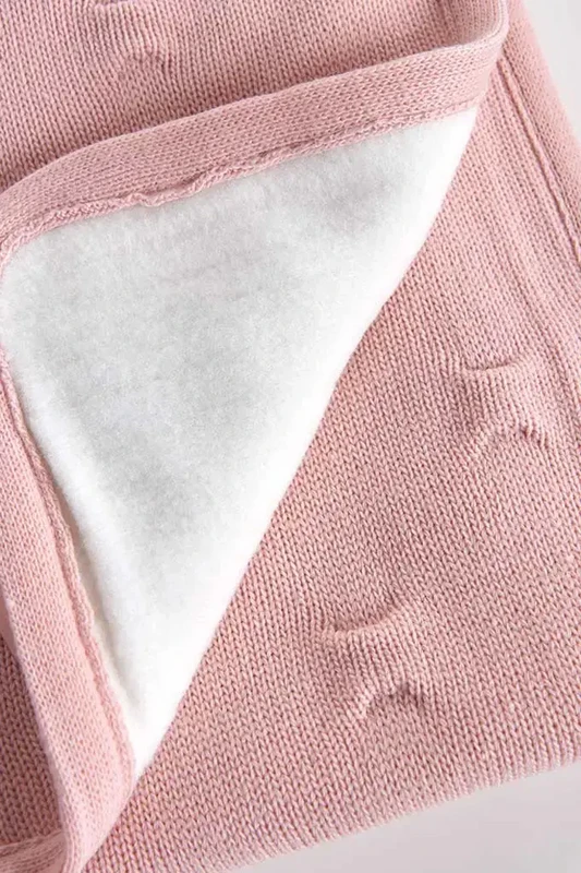 Coperta in maglia foderata per bebè con fiocco e stelle
