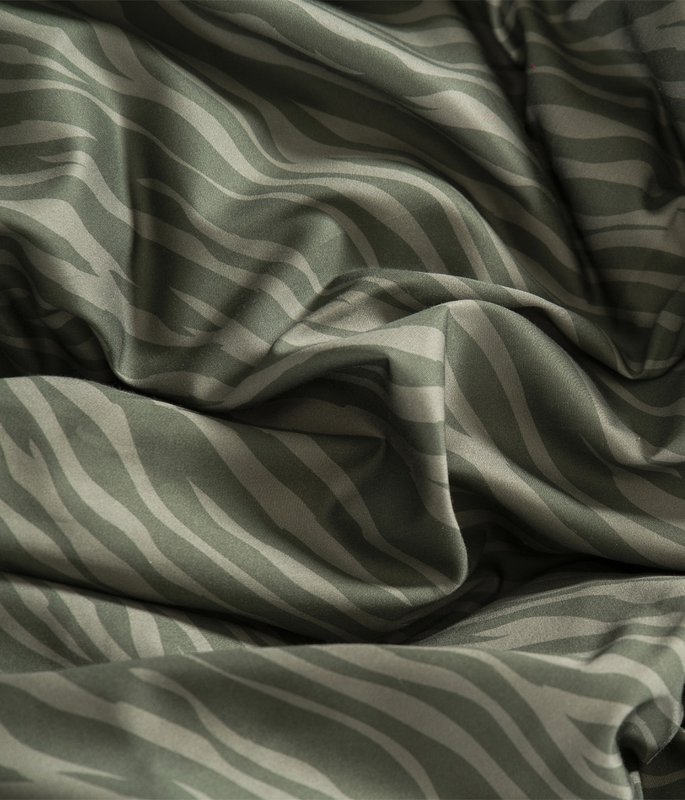 Satijnen beddengoedset Zebra Moss/Forest