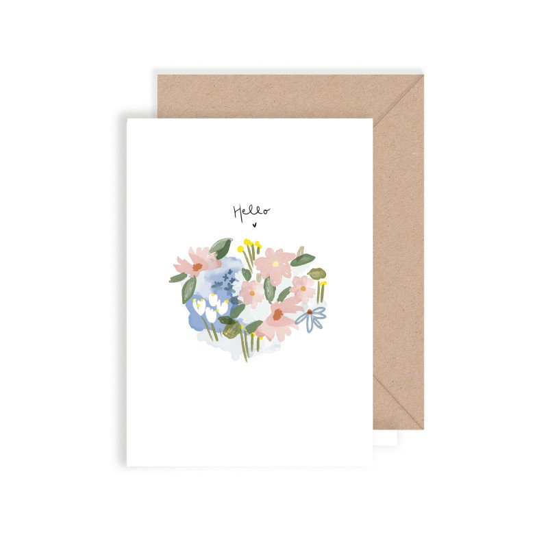 Double Card Hello, Little Flower Garden