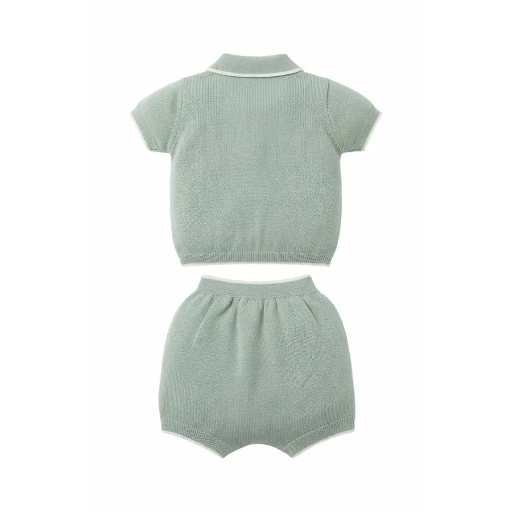 Conjunto bebé niño punto, polo y shorts
