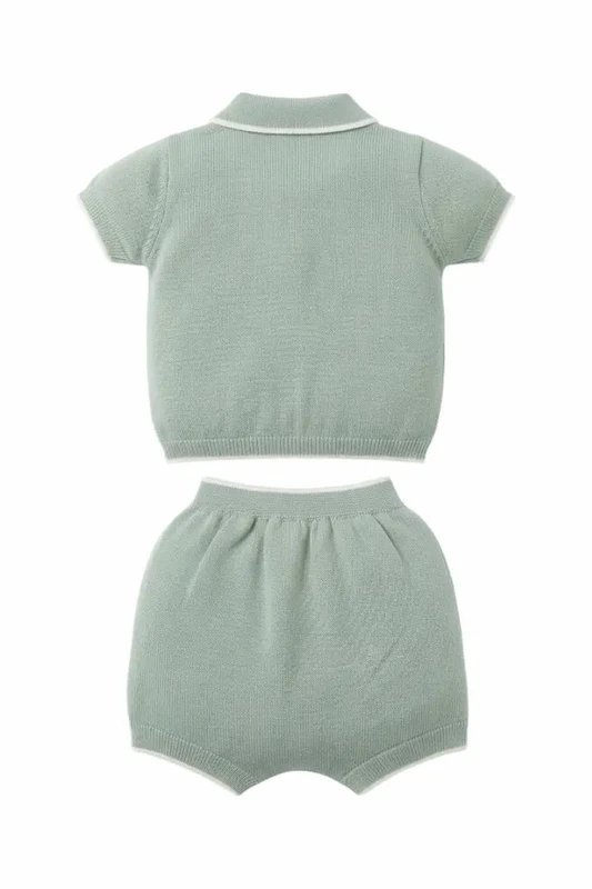 Conjunto bebé niño punto, polo y shorts