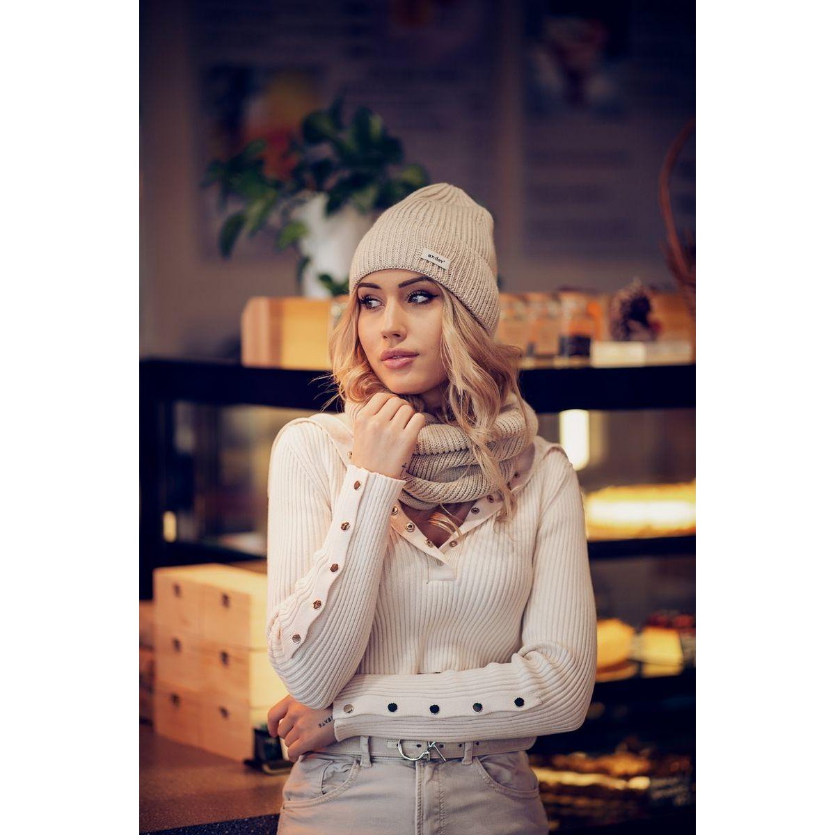 Hat and scarf with SESIL wool - BEIGE
