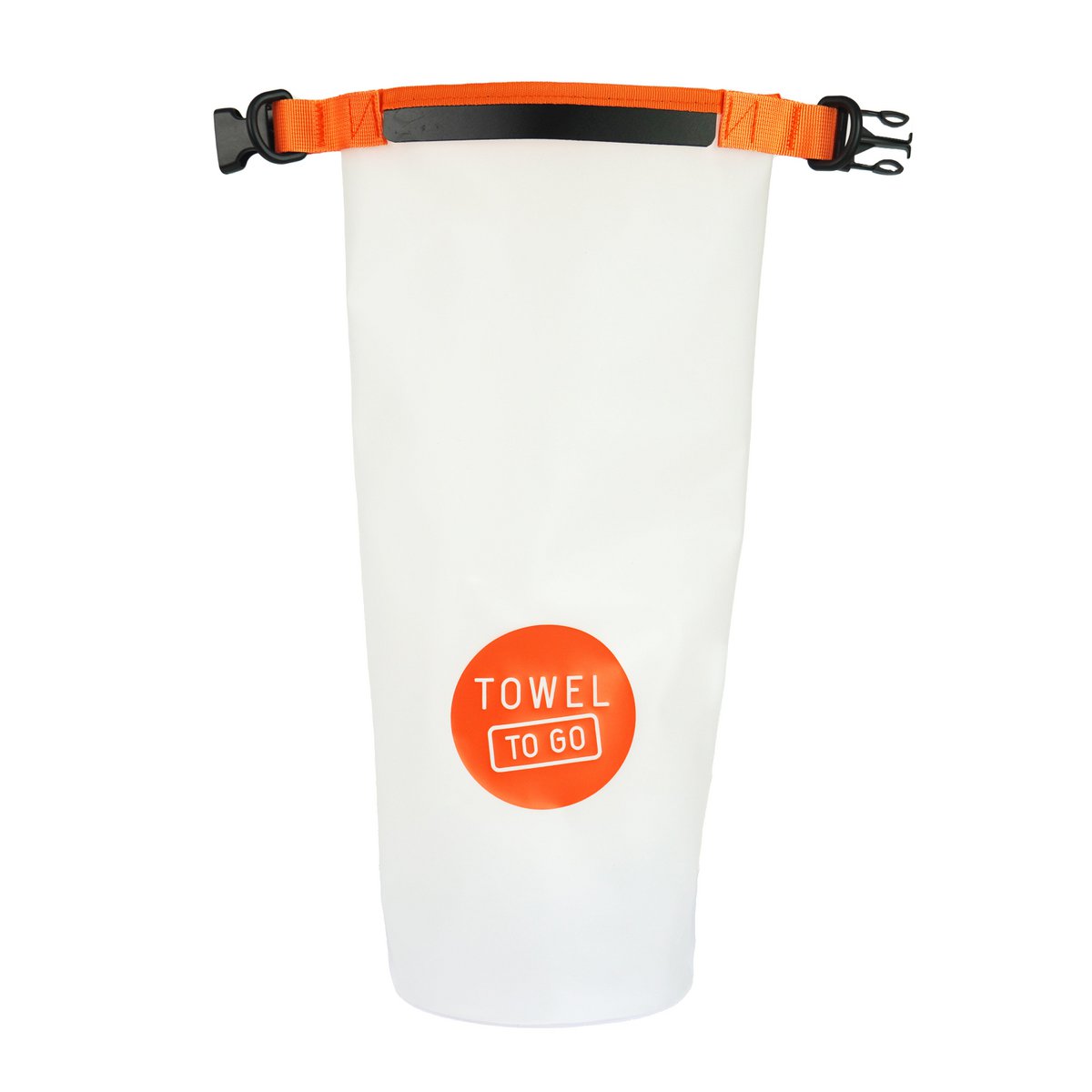 TOWEL TO GO Roll N Go Dry Bag 5L | Wasserdichte transparente Strand-Pool-Surftasche | Orange