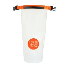 TOWEL TO GO Roll N Go Dry Bag 5L | Wasserdichte transparente Strand-Pool-Surftasche | Orange