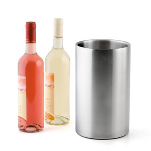 Bottle cooler made of stainless steel, double-walled