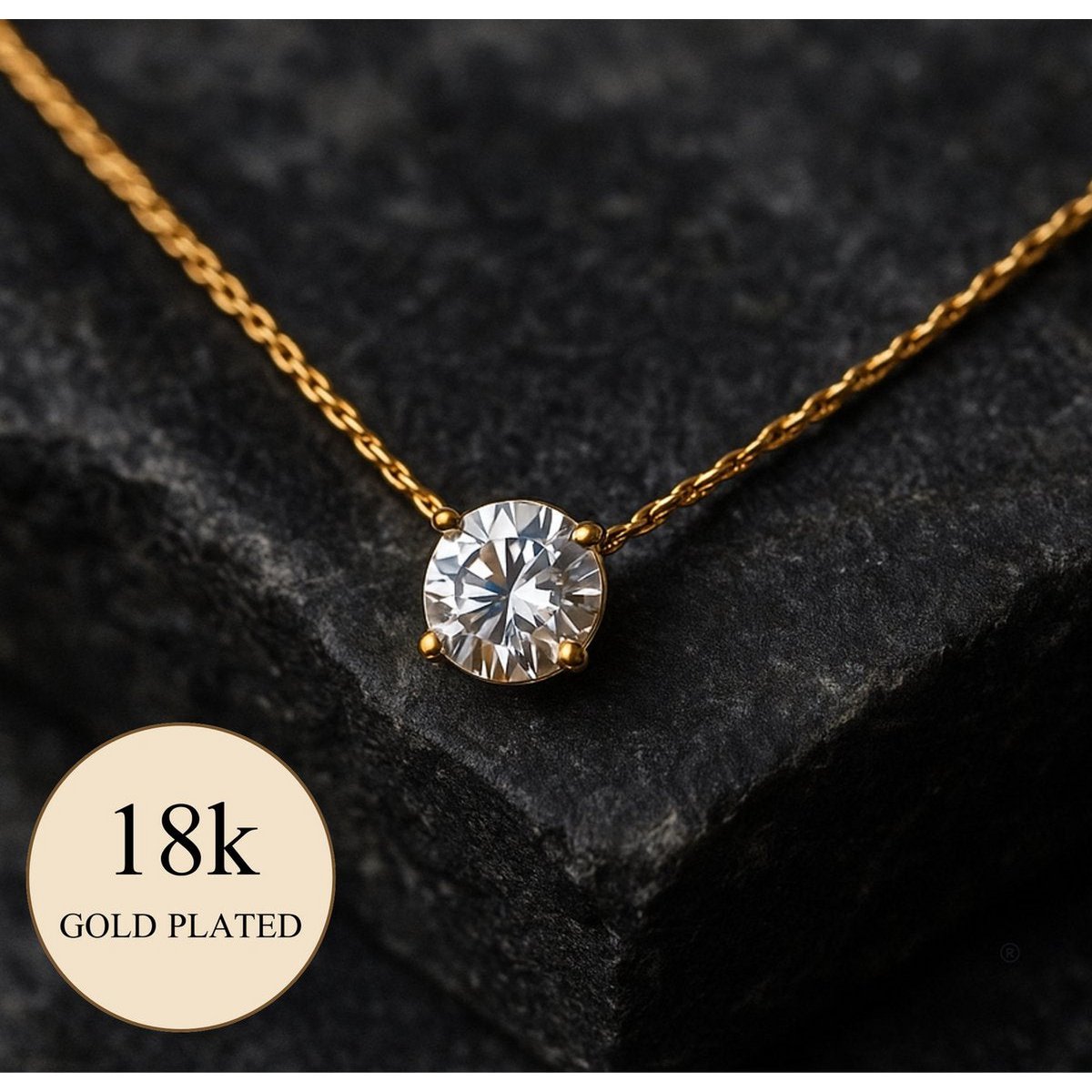 Luxury Necklace Women's Pendant Gold-colored - Premium Stainless Steel - Minimalist with Zirconia