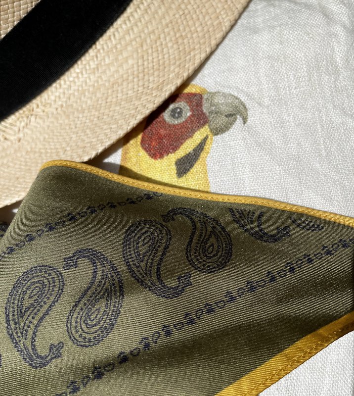 BANDANA Silk scarf 65cm Avocado