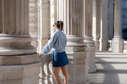Camicia e cuori a strisce di cotone