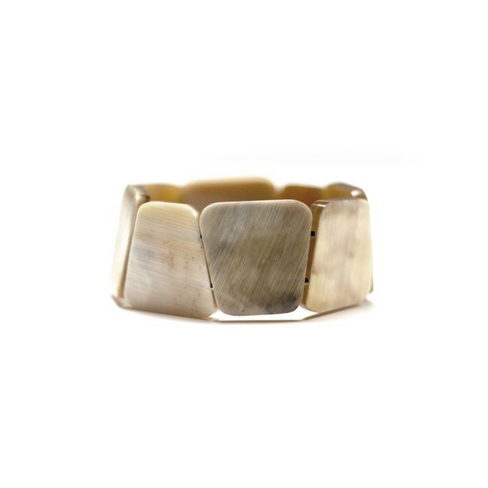 Trapeze beads bracelet in blond horn