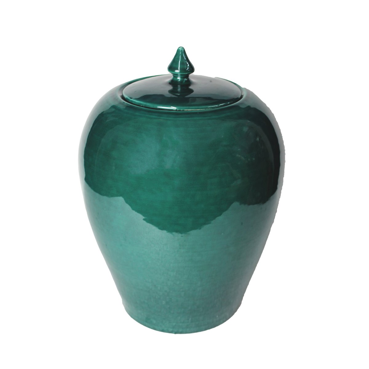 VASO VANO VERDE CERAMICA VERDE 25 CM con coperchio