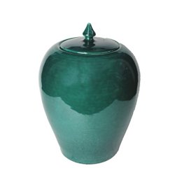 VASO VANO VERDE CERAMICA VERDE 25 CM con coperchio