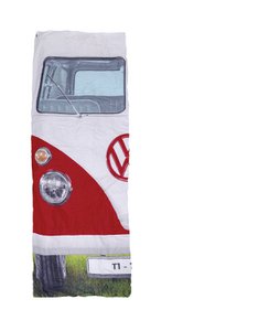 Volkswagen VW T1 Bus Einzelschlafsack - vorne/rot