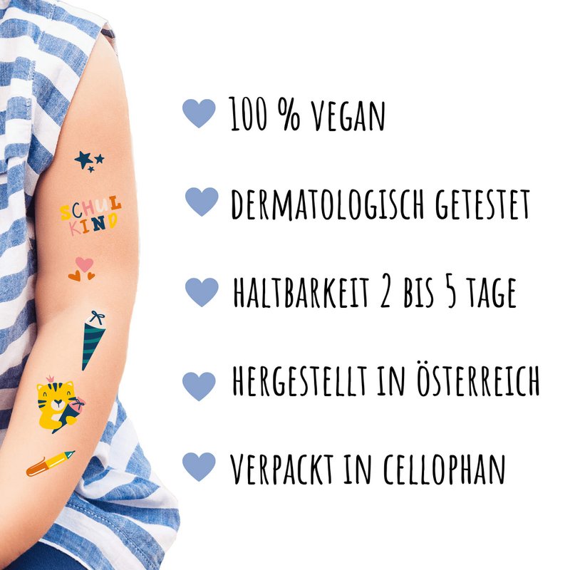 Children's tattoos - motif "Back to school"