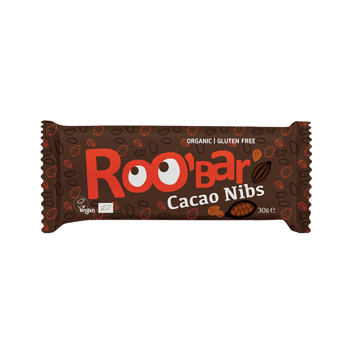 Cacao Nibs Bar, organic, Roobar, 30g