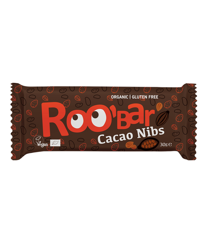 Cacao Nibs Bar, organic, Roobar, 30g
