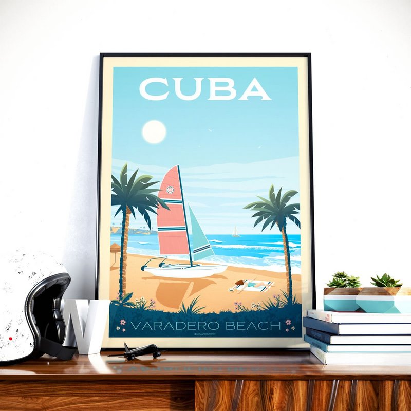 Affiche Vintage Cuba - La Havane Varadero Beach | Poster Ville La Havane Cuba