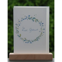 Naissance de carte aquarelle | Couronne, feuilles d'eucalyptus bleues et vertes
