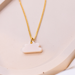Collana nuvole realizzate in acrilico nuvole bianche - nuvola a catena leggera placcata in oro 18k