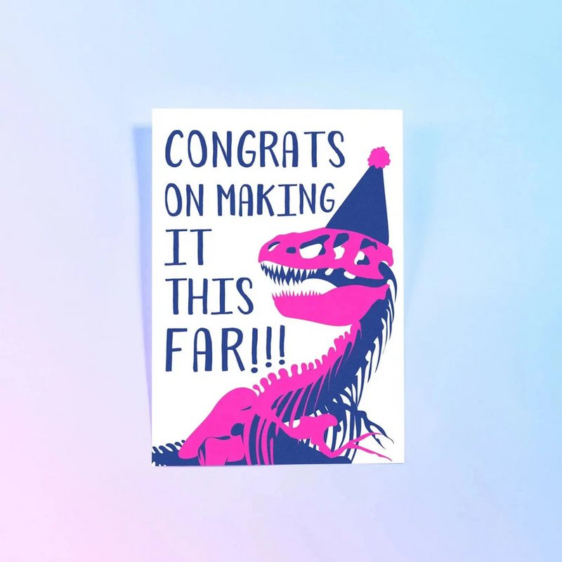 Riso print Congrats t-rex