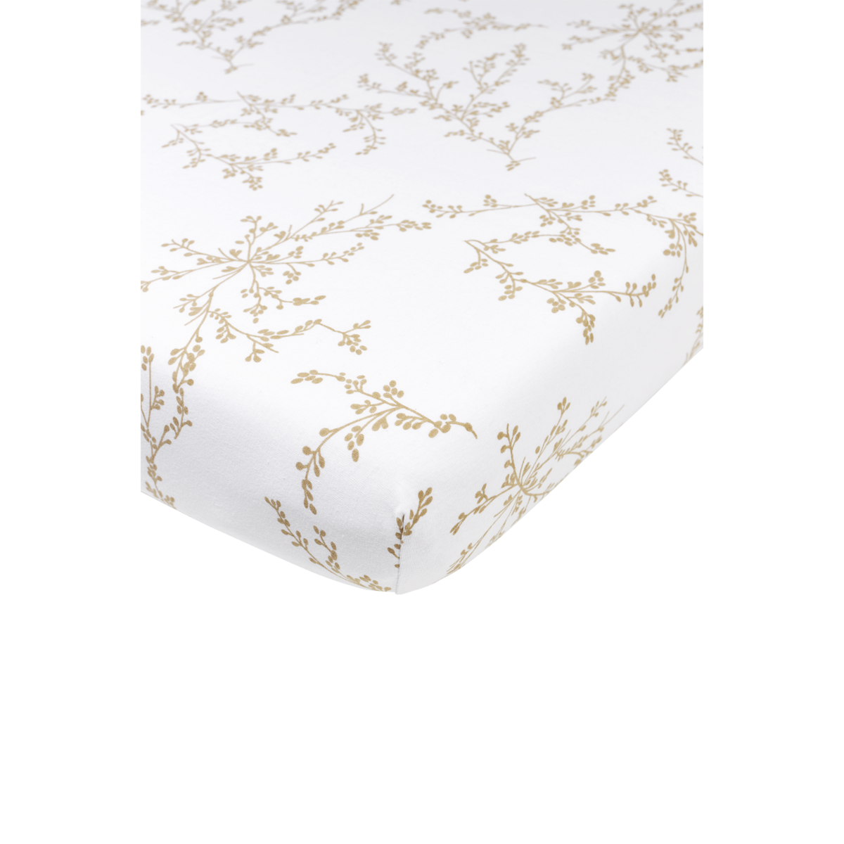 Spannbettlaken aus Jersey mit Aufdruck Branches Sand