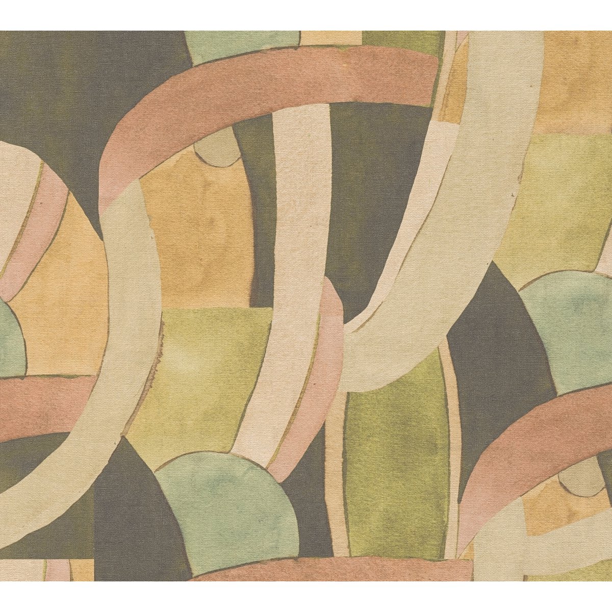 Non-woven Wallpaper Anna D'Andrea  graphic Abstract Orange